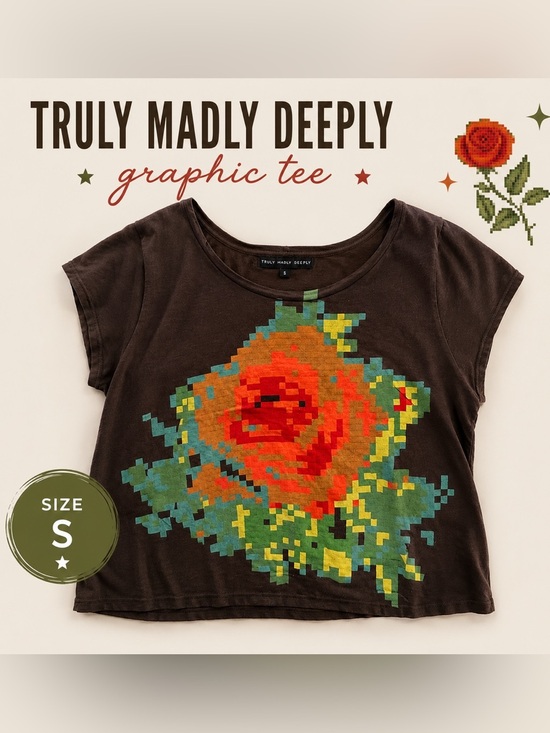 Truly Madly Deeply Tops - Truly Madly Deeply Black Crewneck Tee - Black